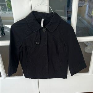 Old Navy Lightweight Black Pea Coat with Prominent Collar🌿